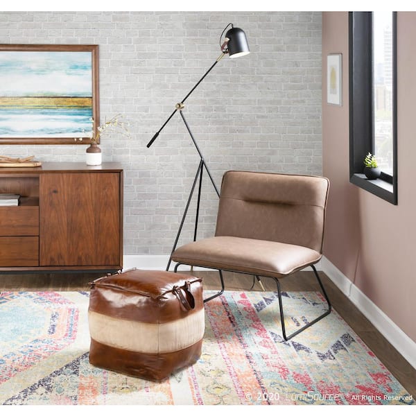 Casper Industrial Espresso Faux Leather Accent Chair