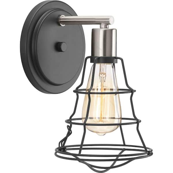 Progress Lighting Gauge Collection 1-Light Graphite Farmhouse Bath Vanity Light
