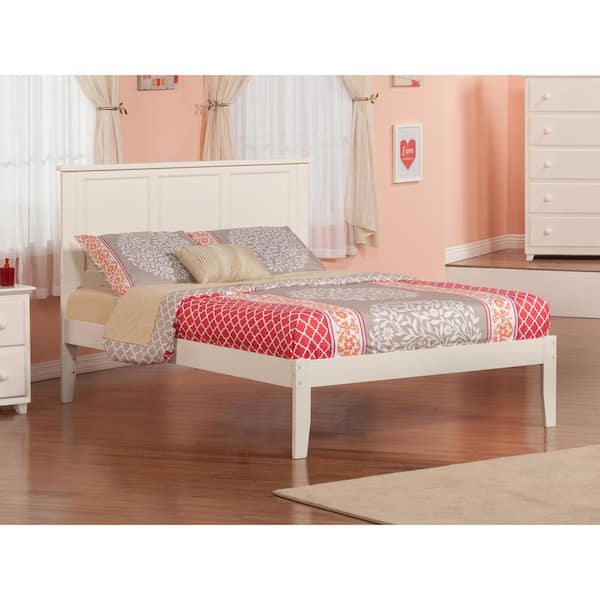 AFI Madison Full Platform Bed with Open Foot Board in White