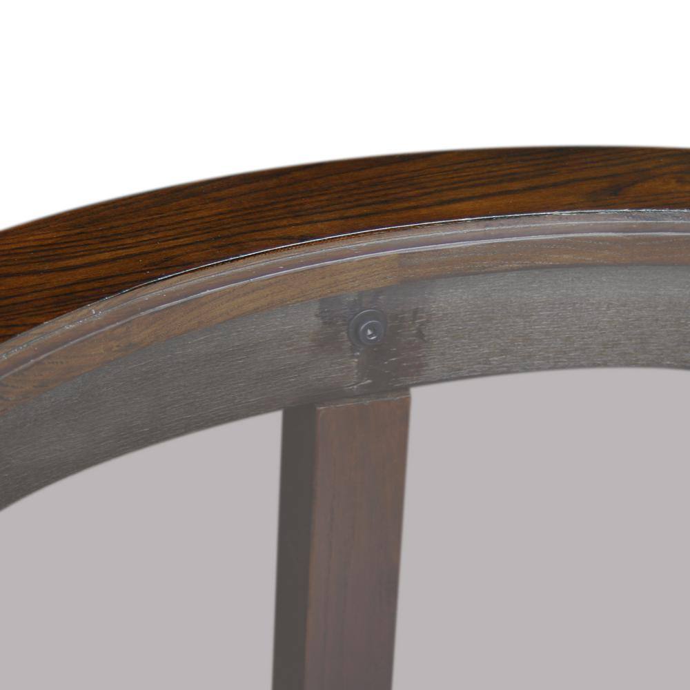 Chocolate Oak Round Wood and Glass Coffee Table