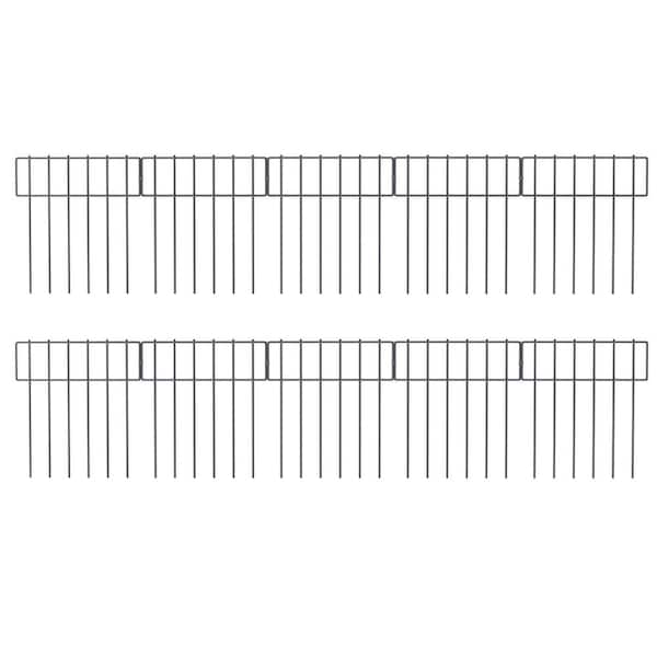 Oumilen 17 in. H x 13 in. L Barrier Fence, Decorative Garden Fencing, Rustproof Metal Wire Garden Fence, T Shaped (10-Pack)