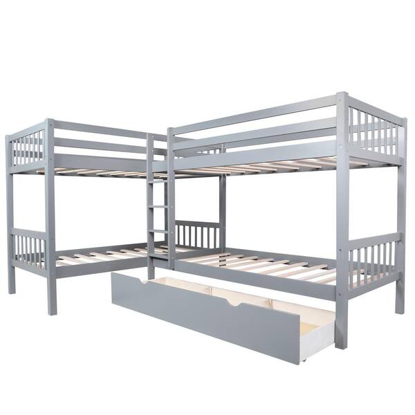 L Shaped Separable Bunk Bed, Separable Twin Bunk Beds