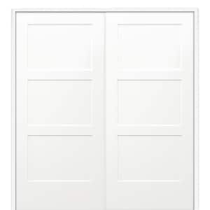 60 in. x 80 in. Birkdale Primed Bi-Parting Solid Core Molded Composite Prehung Interior French Door on 4-9/16 in. Jamb