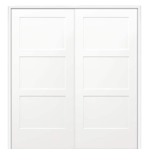MMI DOOR 72 in. x 80 in. Birkdale Primed Bi-Parting Solid Core Molded Composite Prehung Interior French Door on 4-9/16 in. Jamb