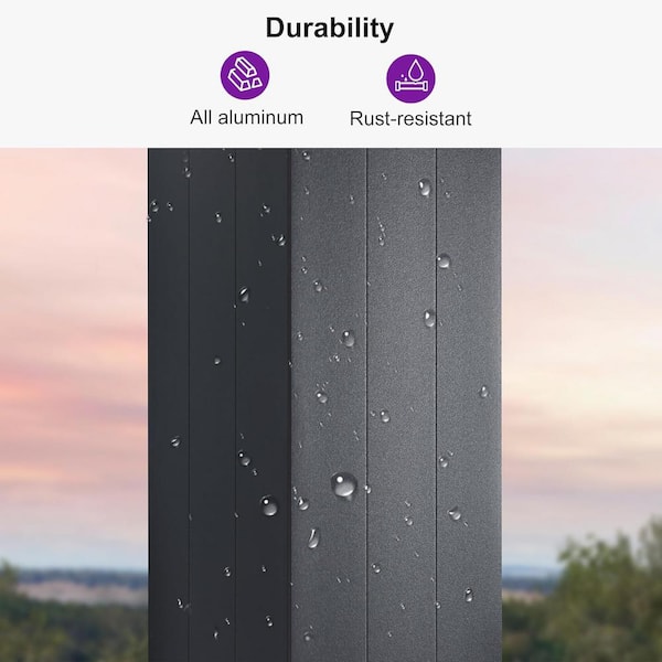 PURPLE LEAF 12 ft. x 12 ft. Gray Aluminum Louvered Pergola