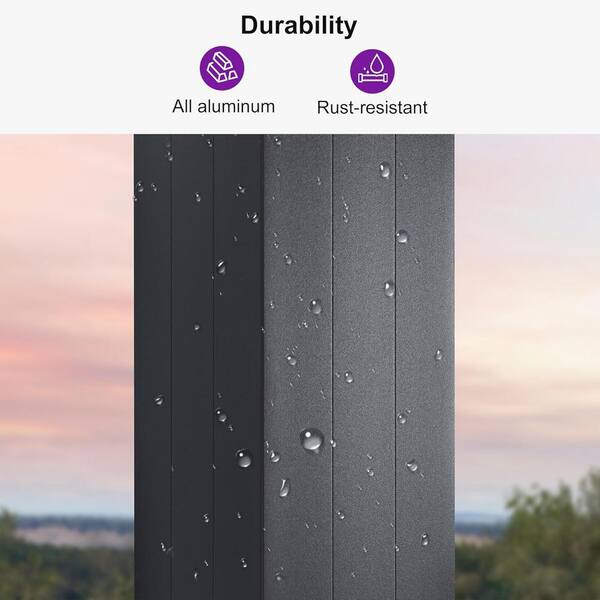 PURPLE LEAF 12 ft. x 12 ft. Gray Aluminum Louvered Pergola