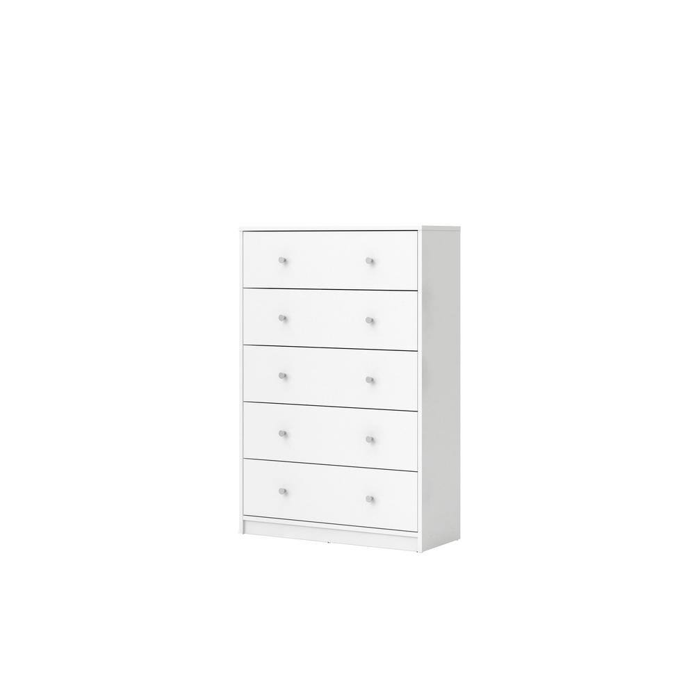 Tvilum Portland 5 Drawer Chest, White 703294949 The Home Depot