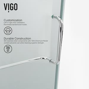 Piedmont 36 in. L x 36 in. W x 73 in. H Frameless Pivot Neo-angle Shower Enclosure in Chrome with 3/8 in. Clear Glass