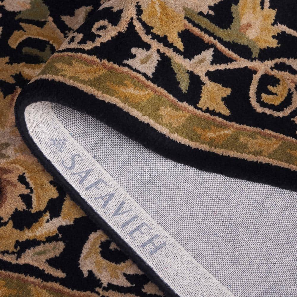 Elegant Heritage Black Wool 7'6" x 9'6" Hand-Tufted Area Rug