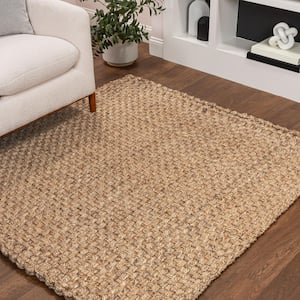 Estera Hand Woven Boucle Chunky Jute Natural 6 ft. Square Area Rug