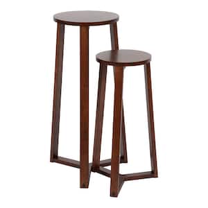 Rioux 12.00 in. D Walnut Brown 30.00 in. H Round Wood End Table