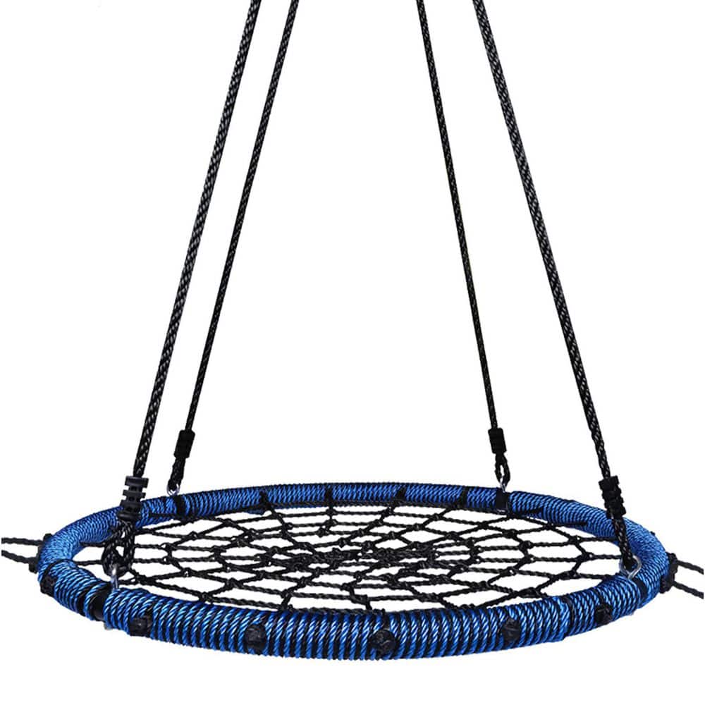 "Large 40"" Blue Spider Web Saucer Swing with Steel Frame and 2 Hanging Straps - 750lbs Capacity" price history on PriceWatchPro
