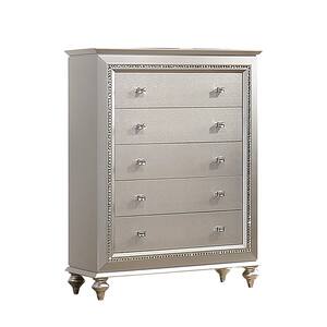 Kaitlyn 5-Drawer Champagne Chest of Drawer 54 in. x 18 in. x 8 in.