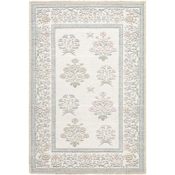 Thistle Slate Modern Border 8 X 12  Area Rug
