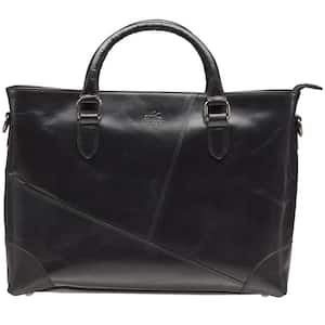 Buffalo Collection Black Leather Tote for 14 in. Laptop