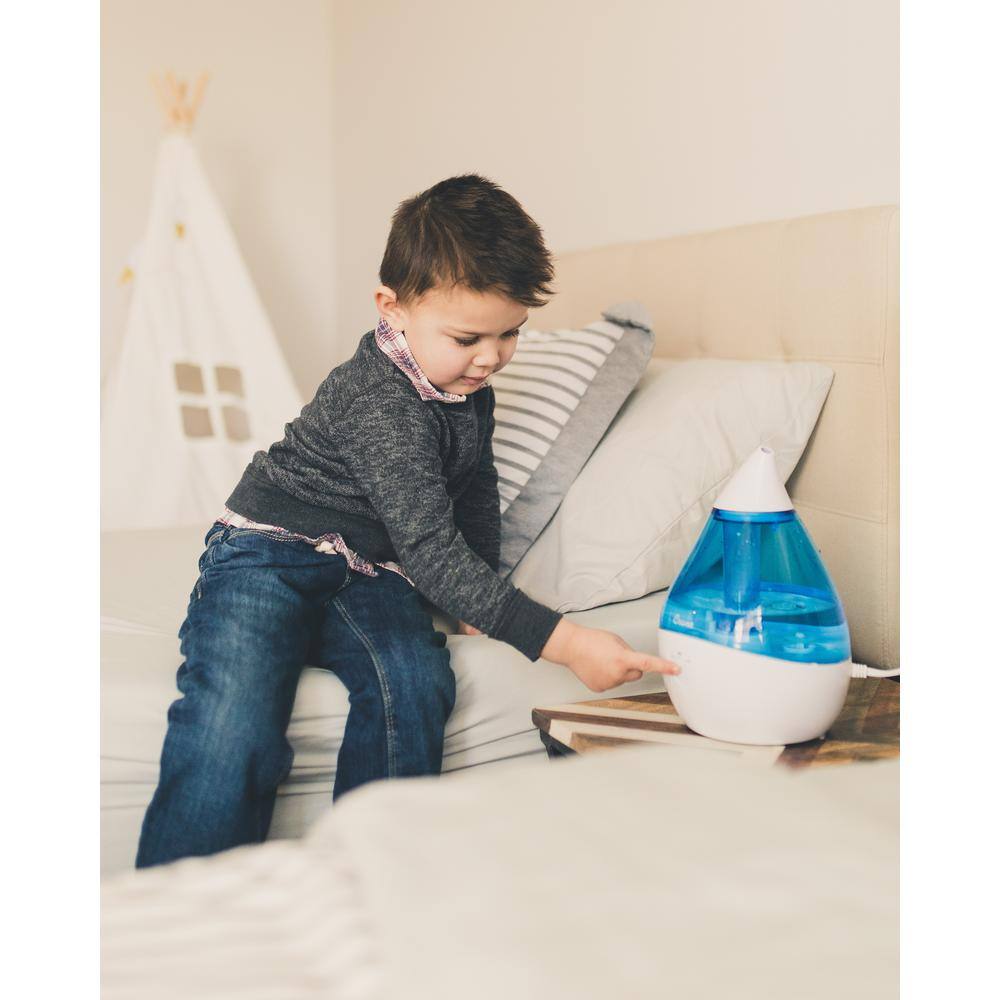 Blue and White Ultrasonic Cool Mist Humidifier, 1 Gallon