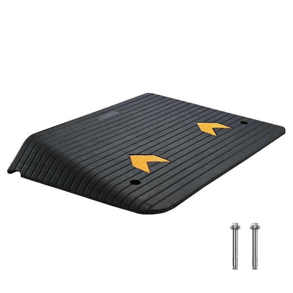 Upgraded Rubber Threshold Ramp, 4 in. Rise Door Ramp with 1 Channel, Natural Rubber Car Ramp, 33069 lbs. Load Capacity