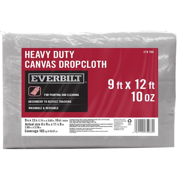 9 ft. x 12 ft. Grays Canvas Drop Cloth