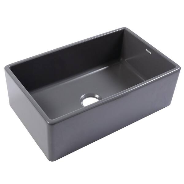 SINKOLOGY Bradstreet II 30 in. Farmhouse Single Bowl Matte Gray Fireclay Kitchen Sink