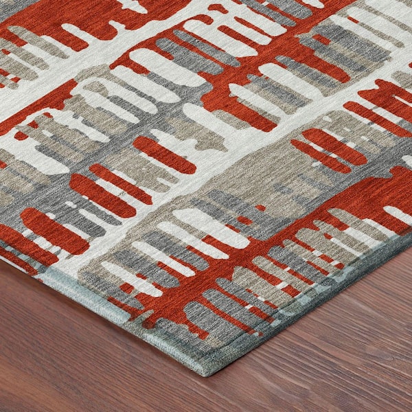 Chantille Machine Washable Indoor/Outdoor Abstract ACN2663 Red 5 ft. x 7 ft. 6 in. Area Rug