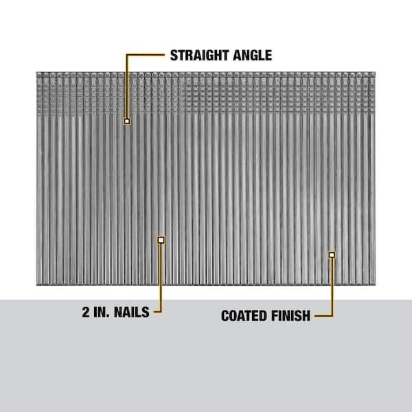 DEWALT - 2 in. x 16-Gauge Bright Finish Straight Collated Finishing/Casing Nail (2500 per Box)