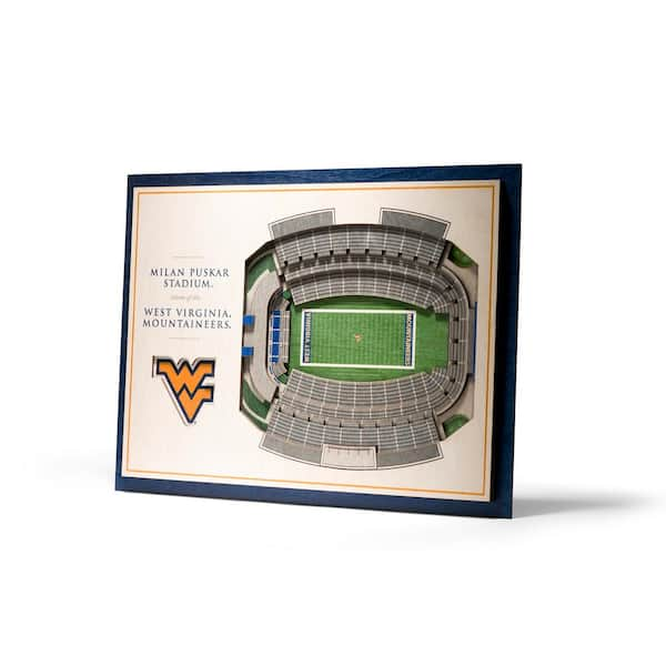 YouTheFan NCAA West Virginia Mountaineers 5-Layer Stadiumviews 3D Wooden Wall Art