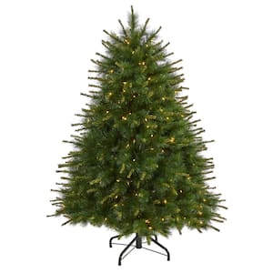 5 ft. Pre-Lit New England Pine Artificial Christmas Tree with 200 Clear Lights