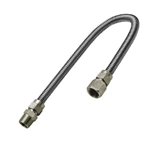 1/2 in. OD x 3/8 in. ID x 2.5 ft. Stainless Steel Flexible Gas Connector for Dryer/Water Heater 3/8 in. FIP x MIP