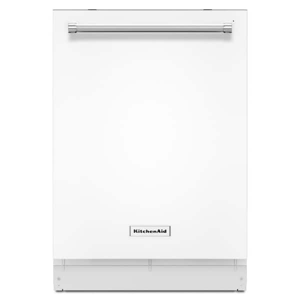 KitchenAid 24 in. White Top Control Built-In Tall Tub Dishwasher with Third Level Rack, 46 dBA