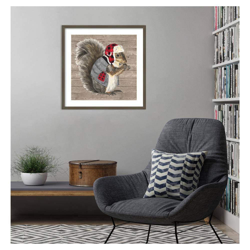 Warm in the Wilderness Squirrel Graphic Art in Silver Frame