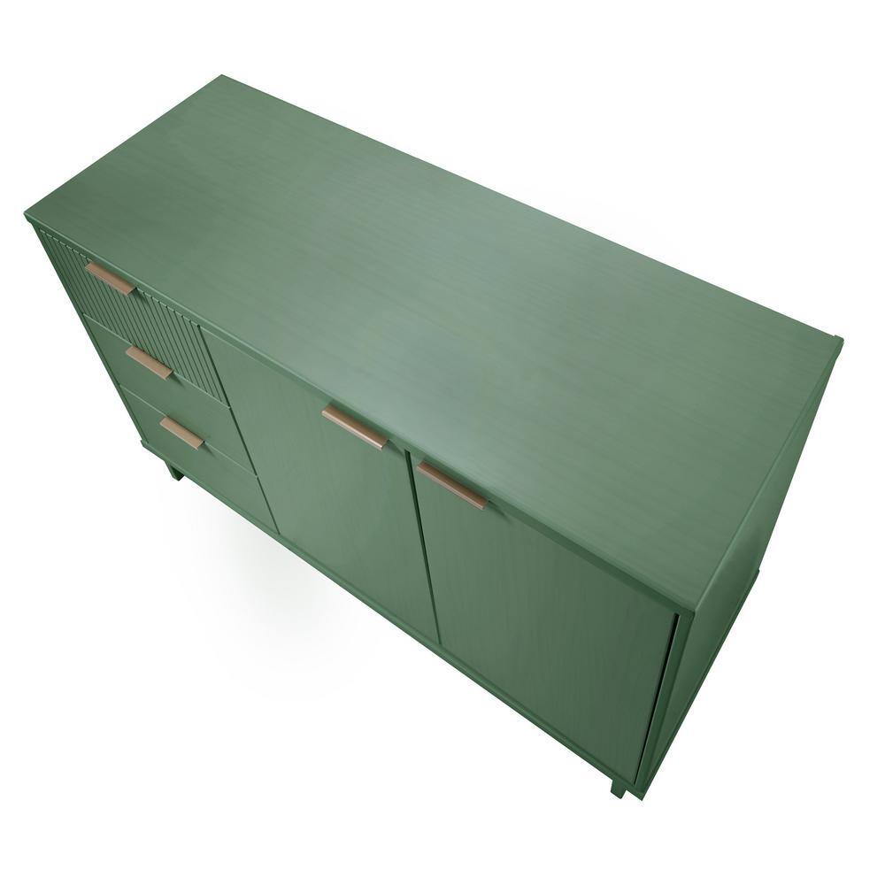 Granville Sage Green 55'' Modern Ribbed 3-Drawer Sideboard