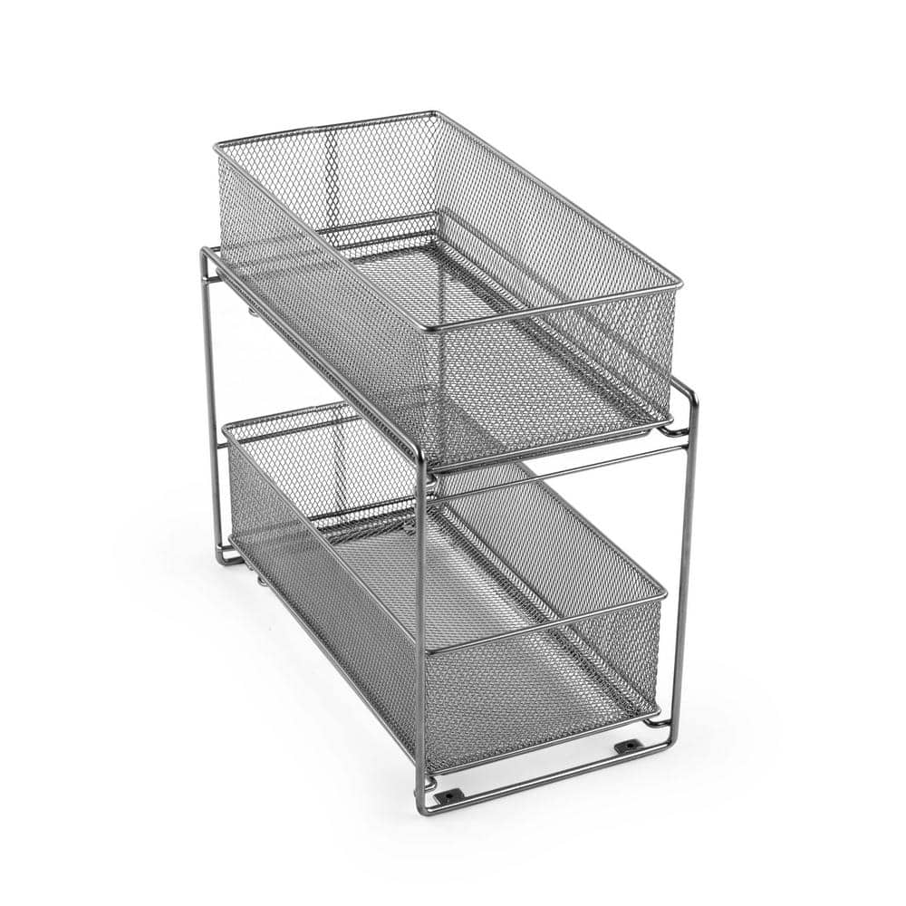 Design Ideas MeshWorks Silver Metal Cabinet Basket Organizer