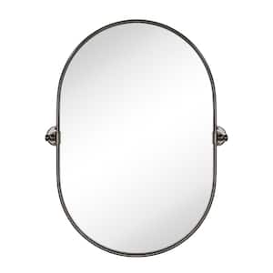 Pill 20 in. W x 30 in. H Small Oval Metal Framed Tilting Wall Mounted Bathroom Vanity Mirror in Oil Rubbed Bronze