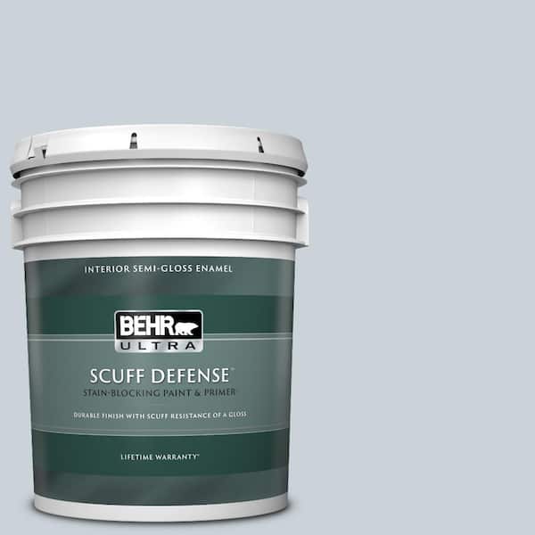 BEHR ULTRA 5 gal. #N480-1 Light Drizzle Extra Durable Semi-Gloss Enamel Interior Paint & Primer