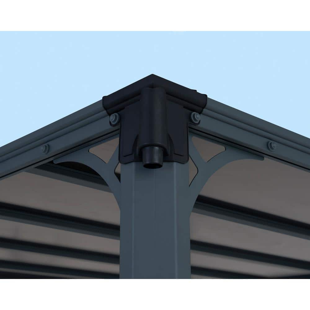 Milano 10' x 14' Gray and Bronze Aluminum Gazebo