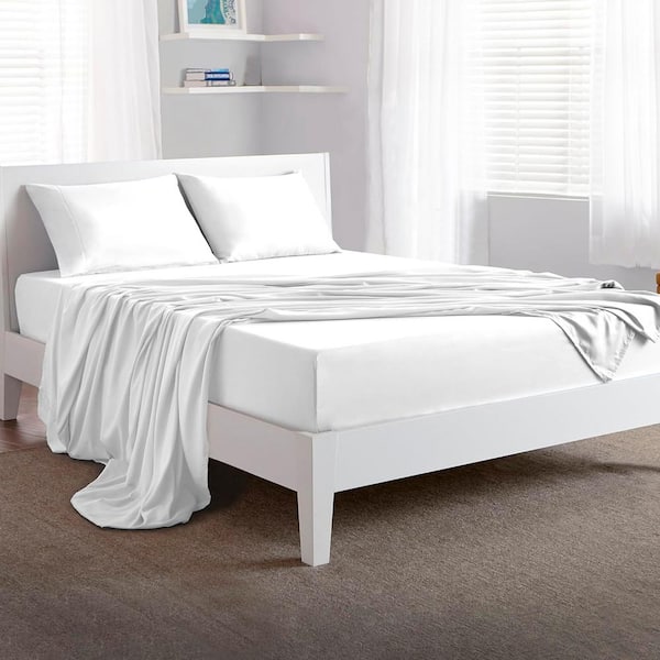 bedgear Basic 4-Piece Bed Sheet Set Polyester Lightweight Breathable Sheets Bright White Twin