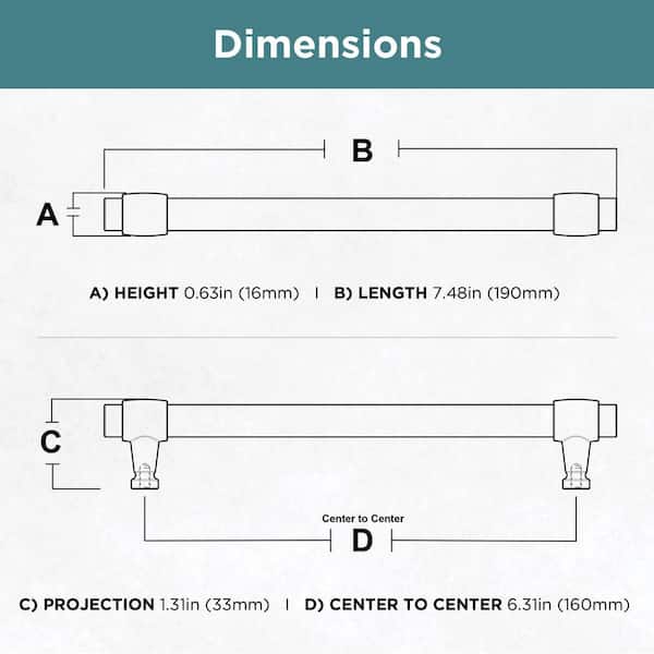 Liberty - Modern Wood 6-5/16 in. (160 mm) Modern Matte Black and Rustic Pine Cabinet Drawer Bar Pull