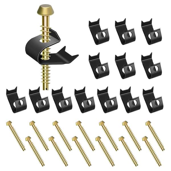14-Pack 2.2 in. H x 0.59 in. W x 0.79 in. D Sink Clips Kit, Undermount Sink Clips for Countertops up to 1-1/2 in. Thick