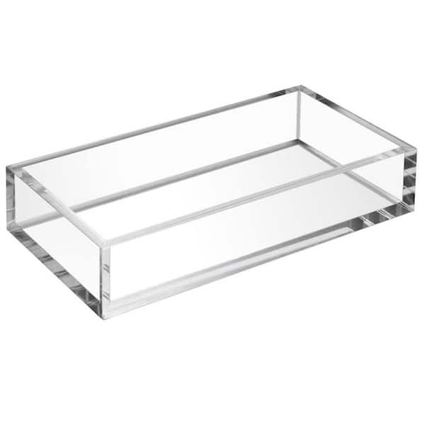 Acrylic Napkin Holder Tray, 8mm Thick Crystal Clear Guest Towel Holder for Bathroom, Restaurant and Kitchen