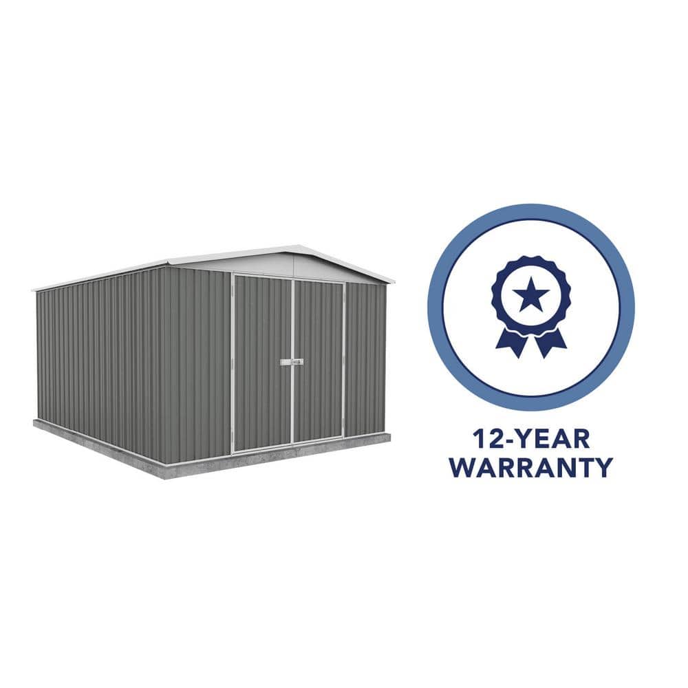 Absco Regent 10' x 12' Gray Galvanized Steel Storage Shed