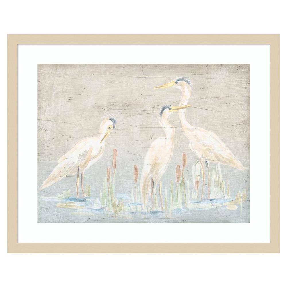 Natural Framed Driftwood Waterbirds II Giclee Print