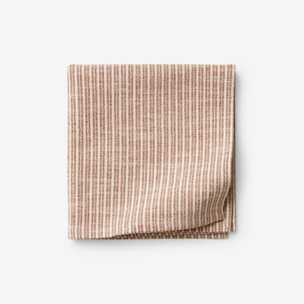 The Company Store Textured Stripe Yard-Dyed 19 in. x 19 in. Clay Cotton Napkins (Set of 4)