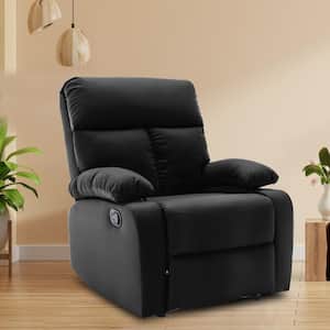 Everglade 30.2 in. W Black Overstuffed Petite Manual Standard Technology Leather Recliner