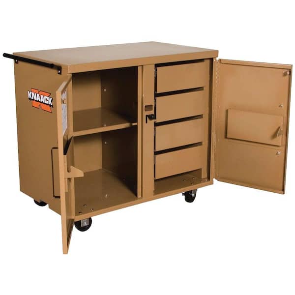 Knaack 37 in. W x 25 in. L x 40 in. H, Steel Mobile Rolling Workbench with Drawers, 800 lb. Capacity
