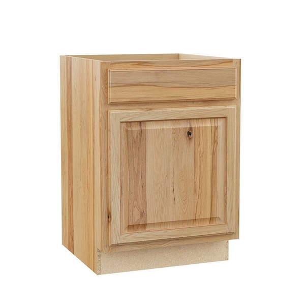 Hampton 24 in. W x 24 in. D x 34.5 in. H Assembled Base Kitchen Cabinet in Natural Hickory