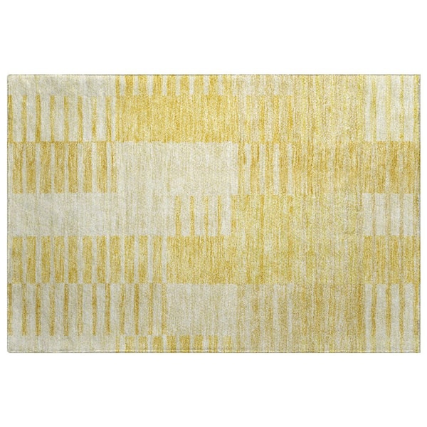 Dream Shag Premium Machine Washable Abstract ADS686 Silver 5 ft. x 7 ft. 6 in. Area Rug