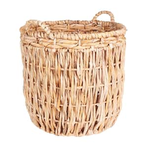 17.7 in x 19.7 in Corn Leaf, Rope, and Banana Leaf Tall Basket with Handles