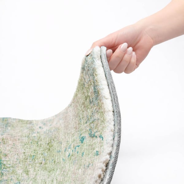 Dream Shag Premium Machine Washable Abstract ADS70 Green 2 ft. x 3 ft. Accent Rug