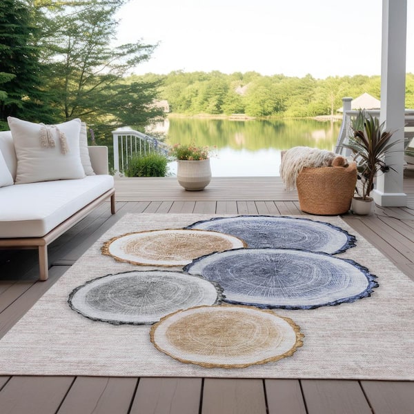 Rug With Rug Pad Serenity Black Washable Braided Indoor and Outdoor Rug 20  x 30 Bathroom, Entryway and Kitchen Rug 