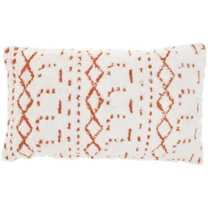 Lifestyles Orange Geometric 20 in. x 12 in. Rectangle Throw Pillow